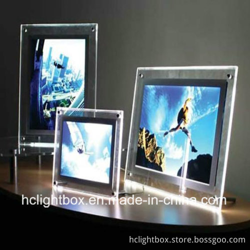 Crystal LED Light Stand Light Box for Advertising Acrylic Desktop Display